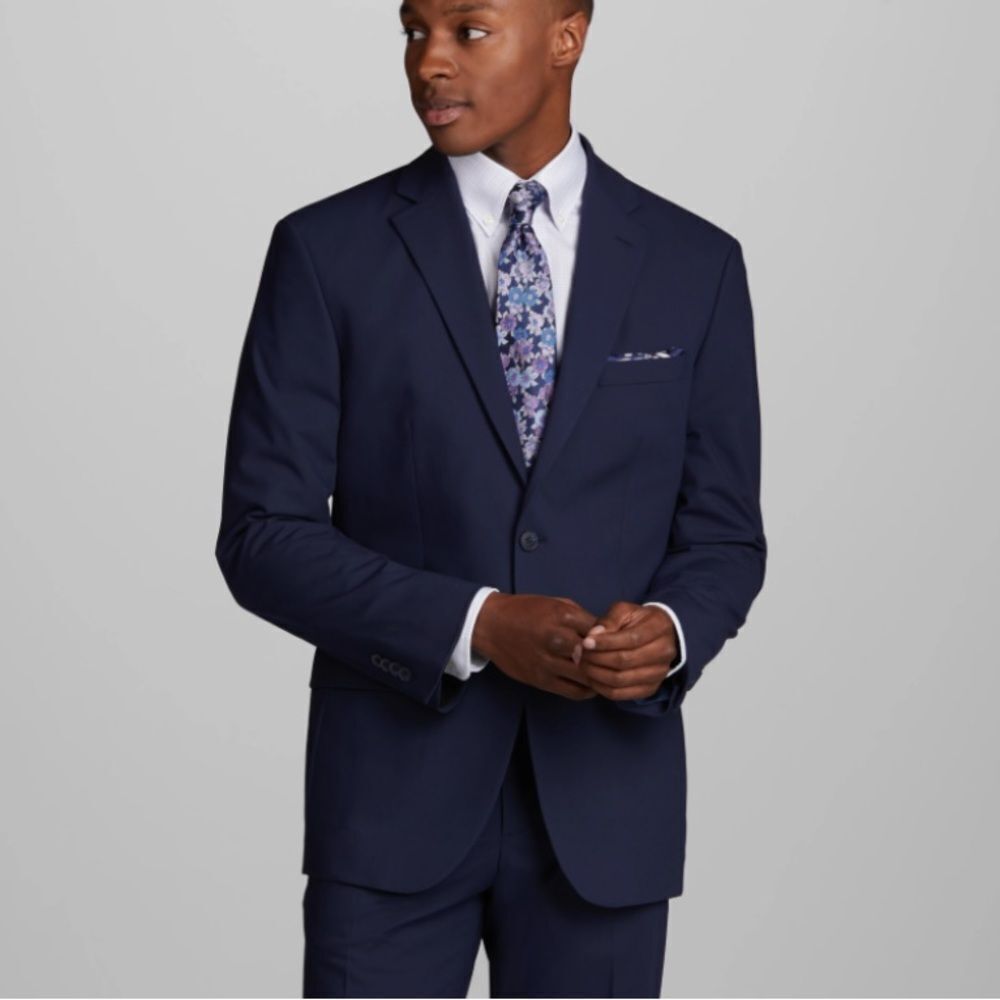 Jos A BANK Mens Blazer Sport Coat Jacket 39R Wool‎ Blue Plaid Suit Jacket C38
